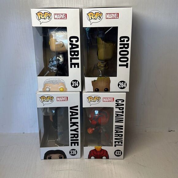 Funko Pop! Marvel 264 Groot #336 Valkyrie #314 Cable #433 Captain Marvel set of - Picture 6 of 9
